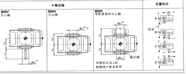 直交軸齒輪箱二級(jí)傳動(dòng)立式安裝(類(lèi)型B2.V)